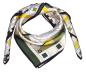 Preview: Foulard Shawl Silk Satin 90X90 Geometry Green Yellow Wight Black